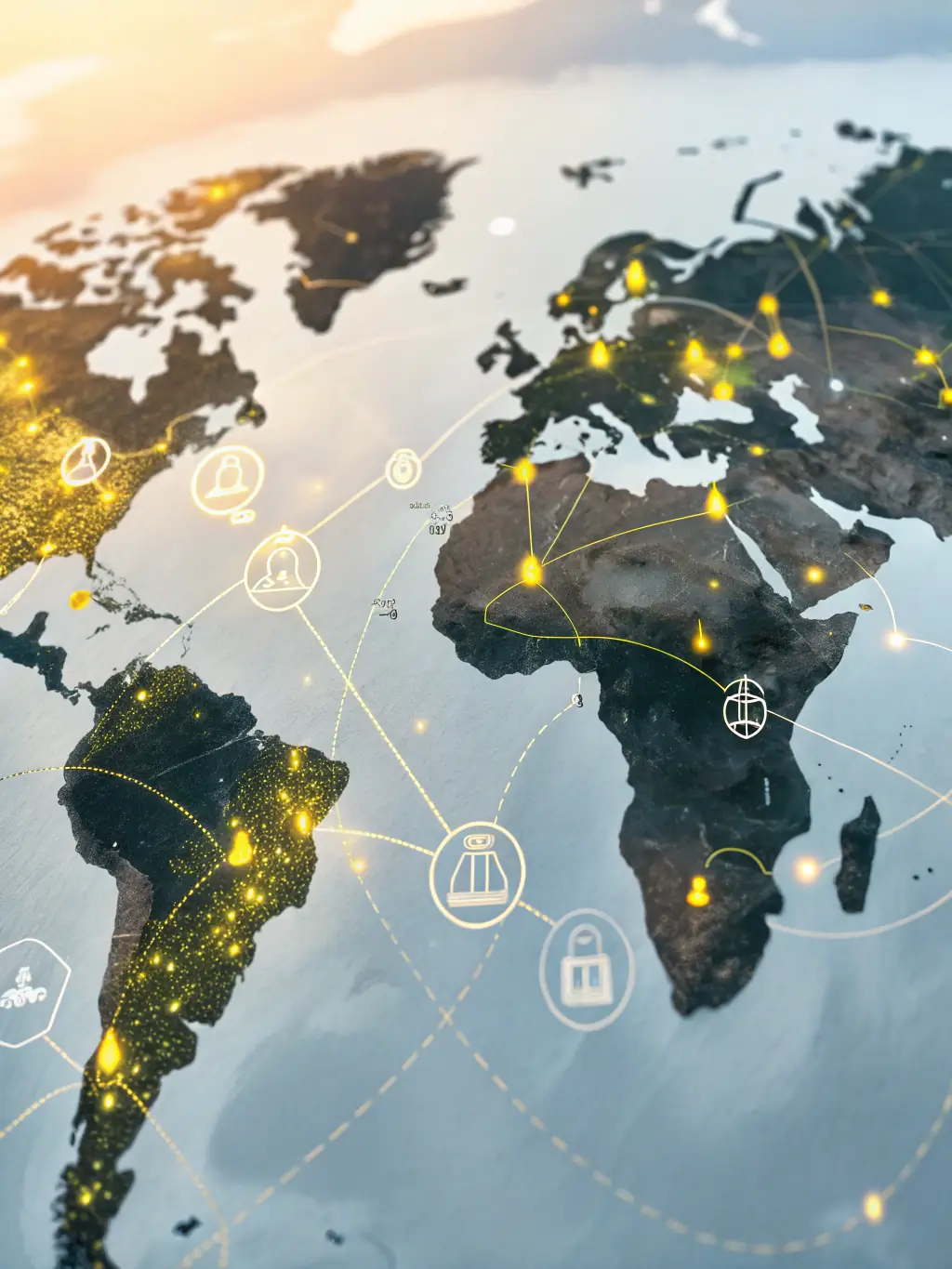 A visual representation of Employer of Record (EOR) services, showing a global network of employees and compliance management.